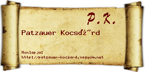Patzauer Kocsárd névjegykártya